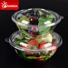 Disposable take away plastic salad bowl with lid