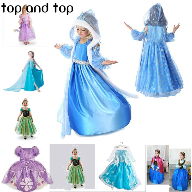 2016 New Cinderella font b children b font kids girls font b Dress b font font
