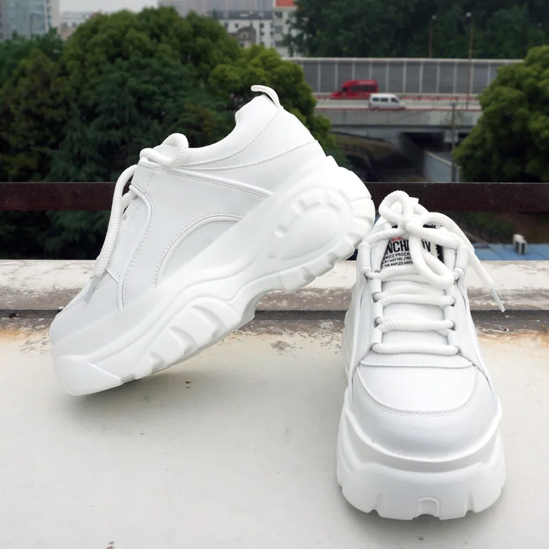 high platform sneakers white