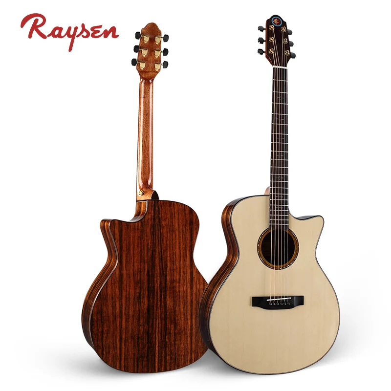 

LK-OM005C Raysen handmade guitar OM cutaway solid wood acoustic new product, Natural