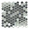 Brushed aluminum mosaic strip metal silver foil mosaic ceramic hexagon tile