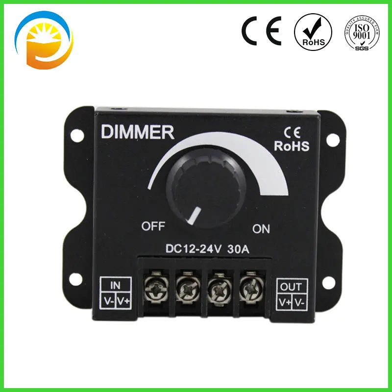 Manual Dimmer Switch Ce Rohs For Led Lights 30a 12v 24v 5050 3528 2835