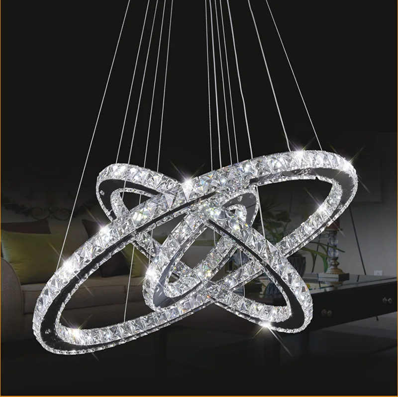 Fancy  remote dimming luxury modern pendant light crystal chandelier