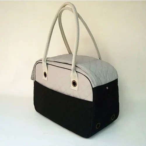 black white cotton dog travel bag and carriers cat handbag doggy