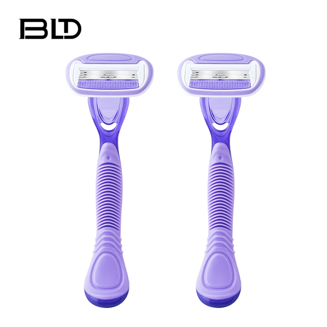 

Wholesale BLD Brand 2pcs Set Female Unhairing Stainless Steel 4 Blades Disposable Bikini Women Razors