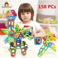 158PCS Regular Enlighten Bricks Educational Magnetic Designer Toy Square Triangle DIY Building Blocks Bricks Toys for