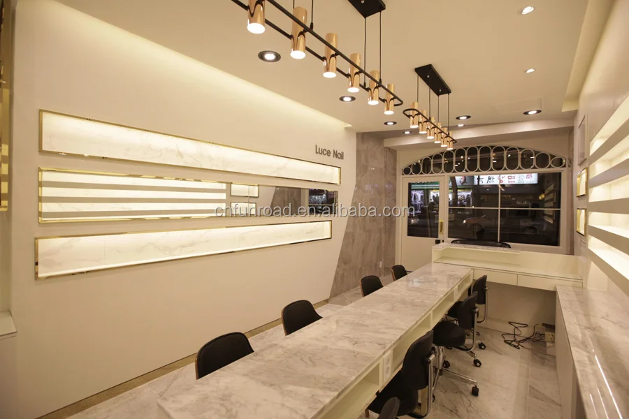 Luxury Nail Salon Furniture With Led Spotlights And Marble Tables Buy Luxury Nail Salon Furniture Modern Nail Salon Furniture Led Bar Counter