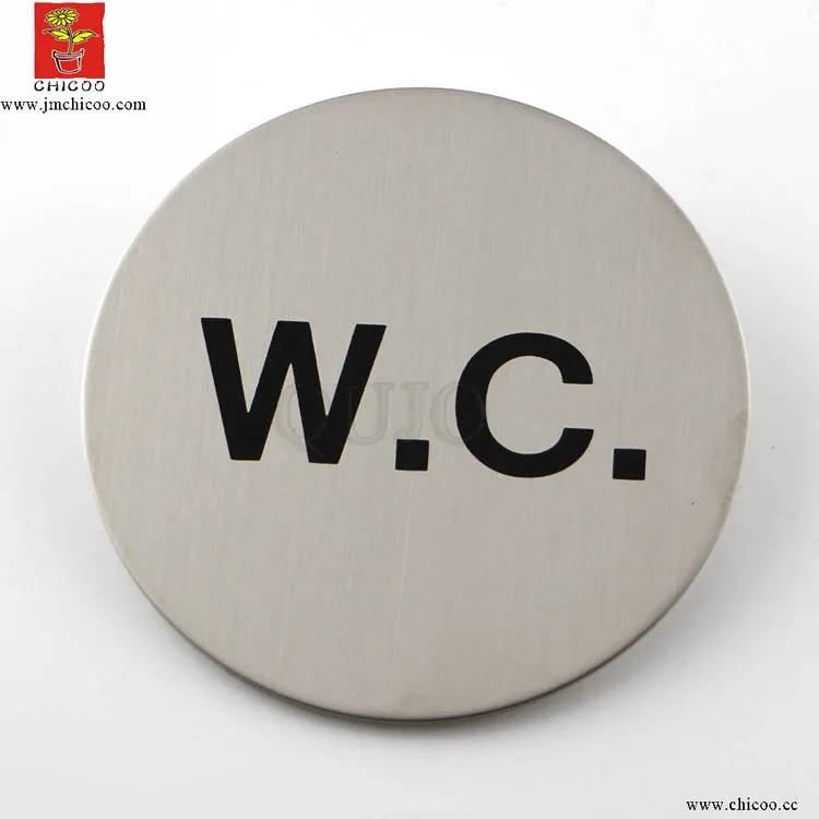 Supply Stainless Steel Toilet Signs Plate Circle Self Adhesive Disabled ...