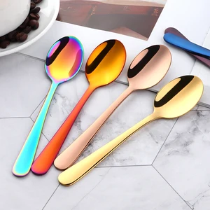 Image of 304 Stainless steel multi-colors customized logo tea spoon wholesale