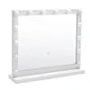 White Frame Makeup Bulbs Mirror Tabletop Hollywood Mirror