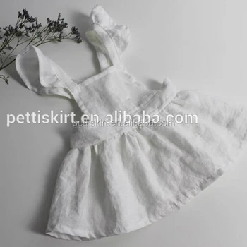 white linen girls dress