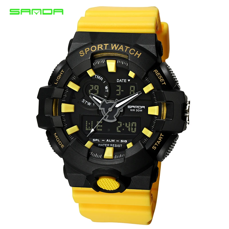 

Top Brand New Military Mens Watches Outdoor 30M Waterproof Multifunction Digital Quartz Led Clock G style Sports Men Sanda Watch