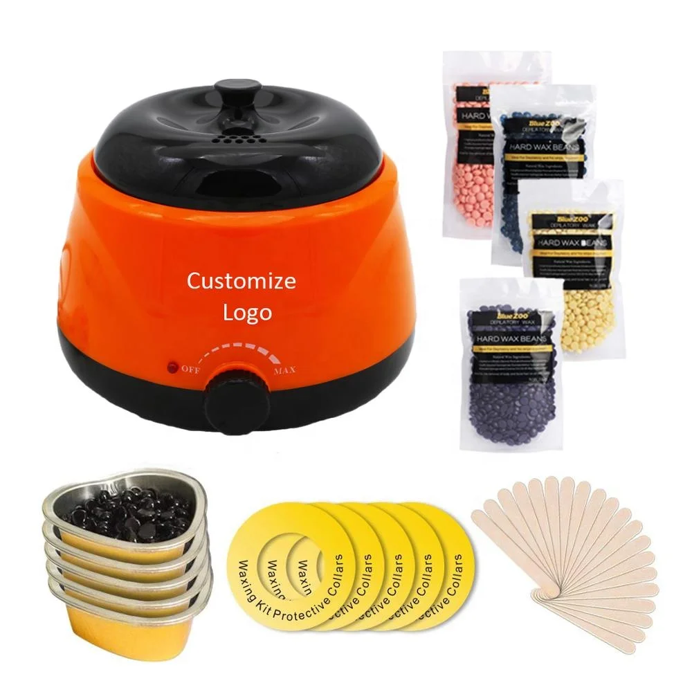 

Wholesale Home Hair Removal Wax Warmer Kit with 4 Different Flavors Hard Beans and 10pcs Applicator Sticks, White black