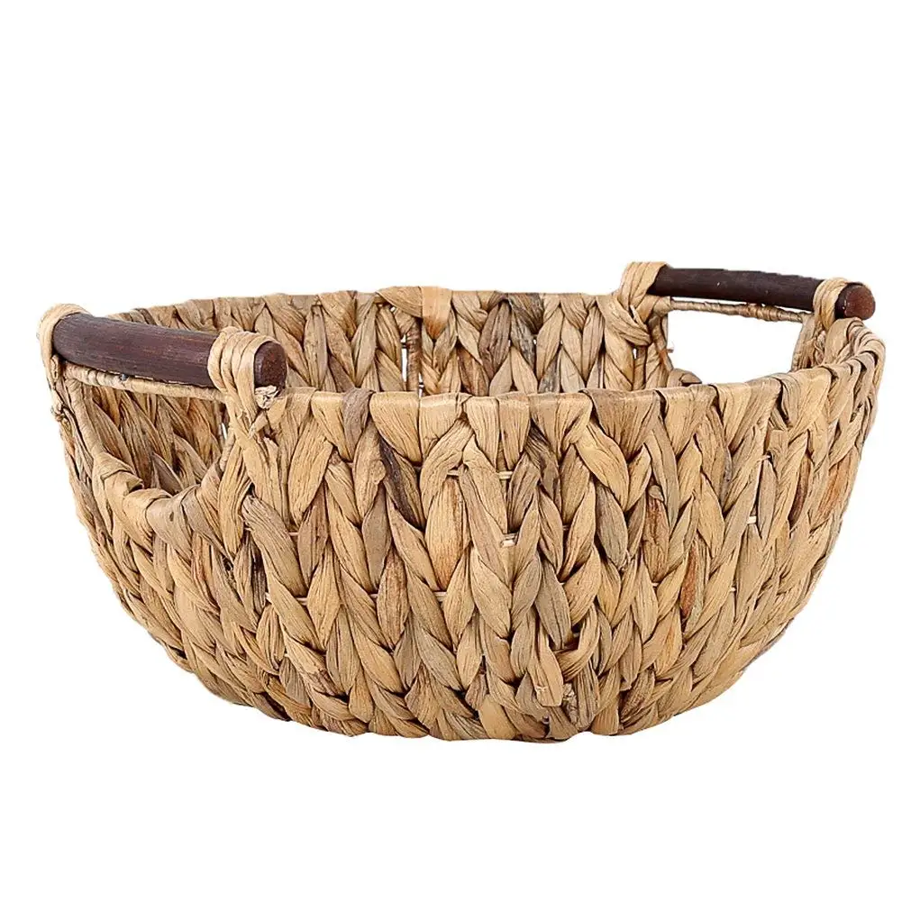 Blueyouth Round Woven Bread Roll Baskets,Hand Woven Rattan Grass Food Serving Baskets Home Storage Basket for Snacks Toys Vegetable Fruit