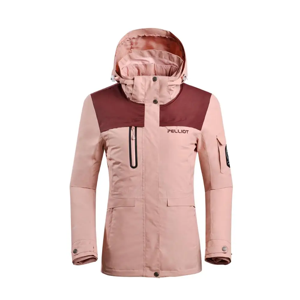 
Outdoor Clothing Light Down Jacket Lining 3 in 1 navy Women waterproof hooded Coat 
