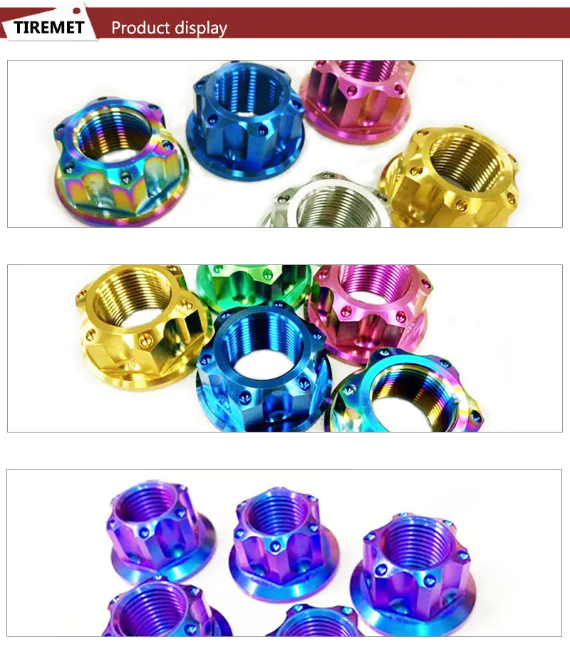 M18x1.5 Titanium Rear Wheel Axle Sprocket Nut Ti6al4v Hub Nut For