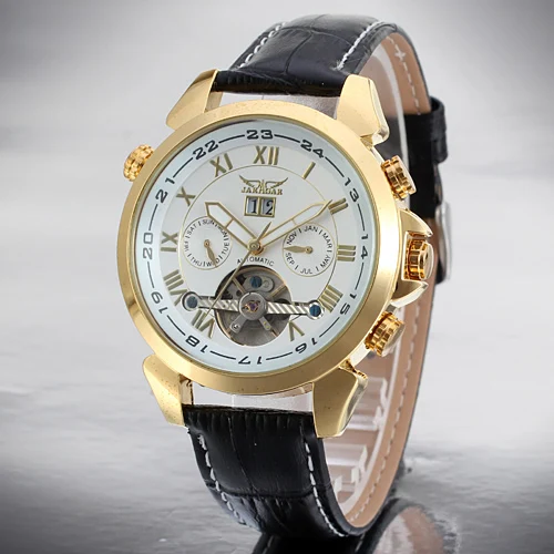 

JARAGAR 001 Jaragar Famous brand self-winding mechanical watch water resistance genuine leather watch