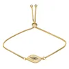 Fashionable Jewellery Slider adjustable Stainless Steel evils eye design women bangle bracelet gold and silver colors