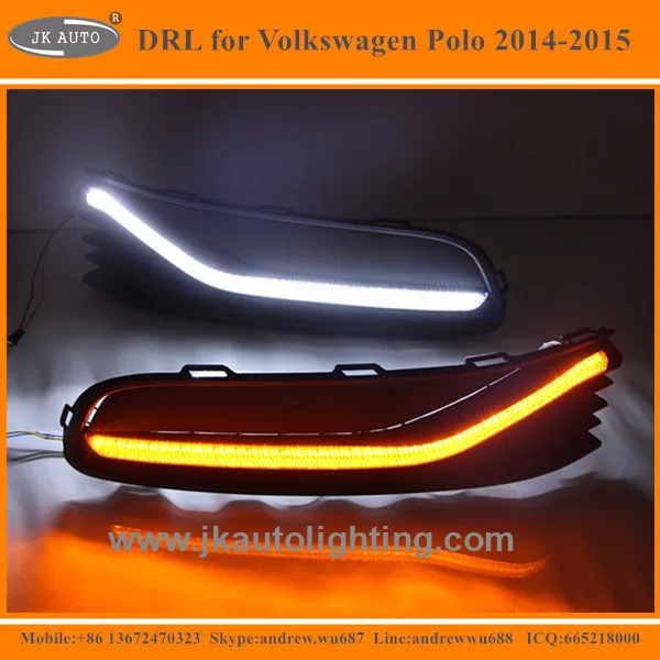 New Arrival Daytime Running Lights Led For Volkswagen Polo Turn Signal Led Drl Fog Lights For