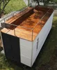 Movable container exhibition house with flat roof platform and stair