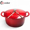 Wholesale OEM color 28cm metal cast iron enamel cookware casserole cast iron cookware