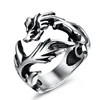 Adjustable dragon shape mens titanium rings