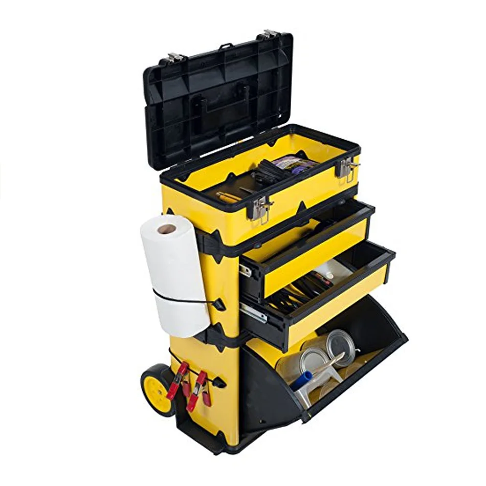 
Heavy Duty Stackable Storage Empty Tool box Rolling Mobile Organizer Tools Case 