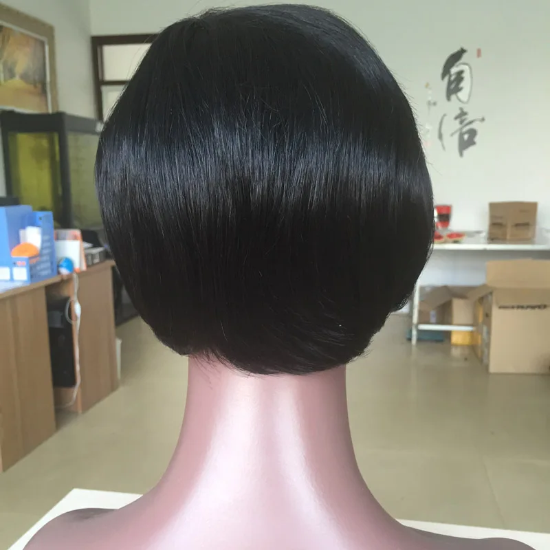 

Paypal accept eurasian human hair pixie cut short hair full lace wig