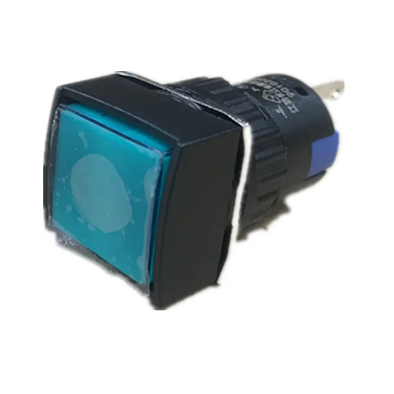 Manufacturer since 1992 LA38 16mm square Green 12v 24v 110v Led plastic momentary push button switch