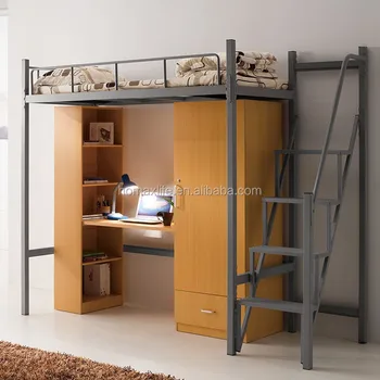 Luxurious School Steel Loft Bed With Cabinet And Desk Buy Steel