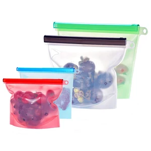 Image of Peddy Hot Selling Reusable Silicone Food Preservation Bags, Ziplock Vegetable Fruits Storage Container