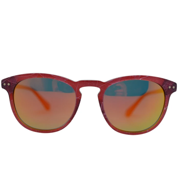 

September Promotion Square Shape Unisex Acetate Material Sunglasses With Real Leaves Inside, Multicolor