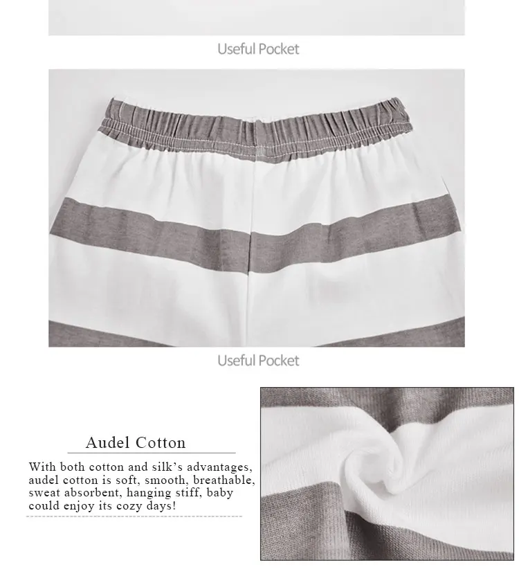 Children Pajamas Wholesale Smooth Papa Love Nightwear Stripe Pajamas