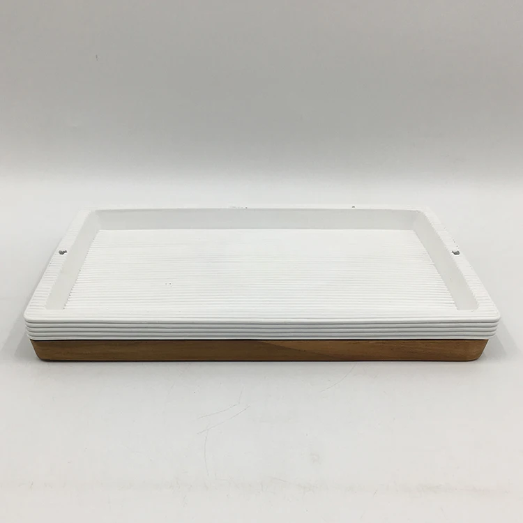 Polyresin Table Top Amenity Tray Composite Material Bathroom Tray For