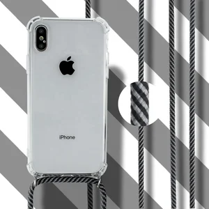 Cross Body Phone Necklace Chain Clear TPU Cover