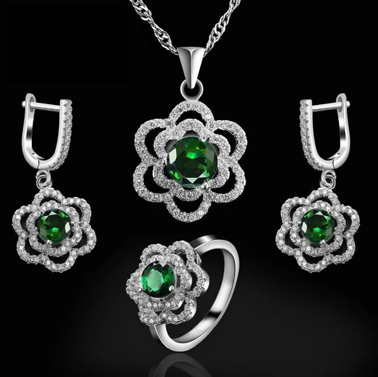 Latest 925 Sterling Silver Wedding Jewelry Sets Designs For Party Women