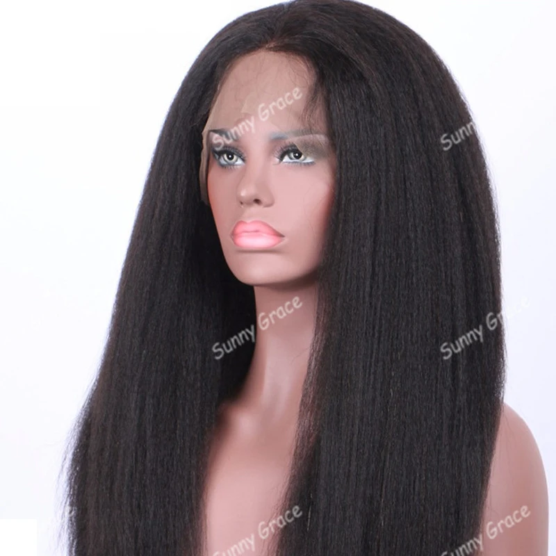 

Wholesale price aliexpress human hair Kinky Straight human hair lace front wig for black women, N/a