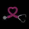 pink ribbon crystal rhinestones hot fix designs