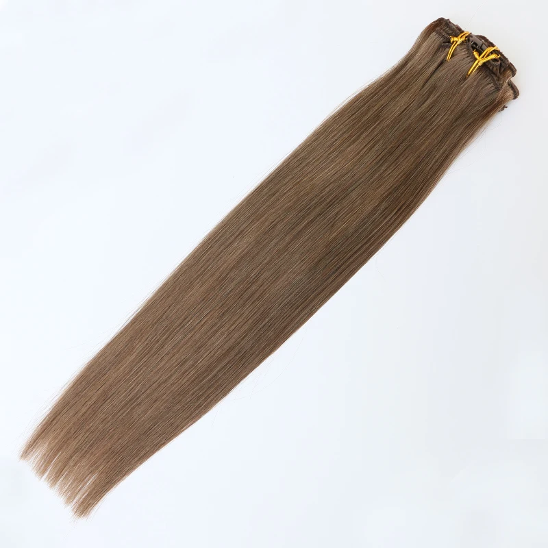 

100% real hair straight can customize natural human hair extensions, In stock color: 1;1b;2;4;6;8;18;27;613;60. other colors can customize