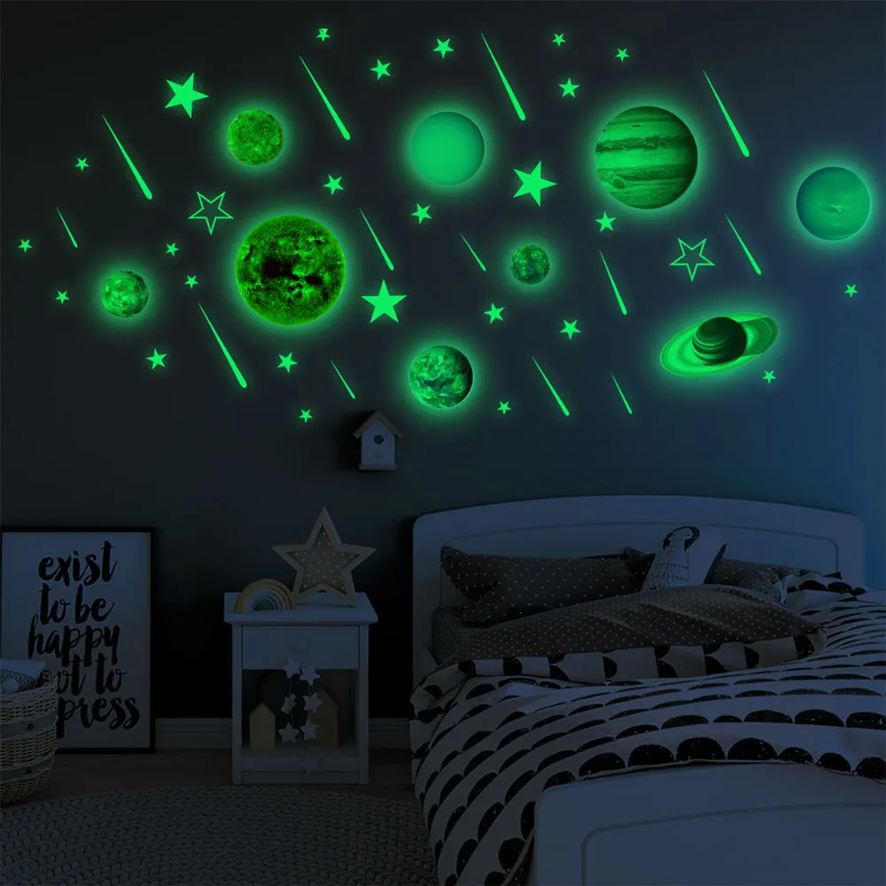 Wall Decals Glowing Star For Ceiling Kids Nursery Bedroom Glow In The Dark Stars And Moon Sticker Buy Glow In The Dark Sticker Glow In The Dark