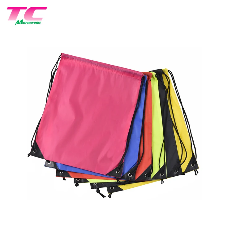 

Wholesale Outdoor Sport Drawstring Backpack Bag Factory, Custom Printed 210D Polyester Gym Draw String Bag, 13+ colors can be choose