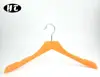 LY120 Orange velvet shirt hanger customize color plastic hanger velvet shirt hanger wholesale