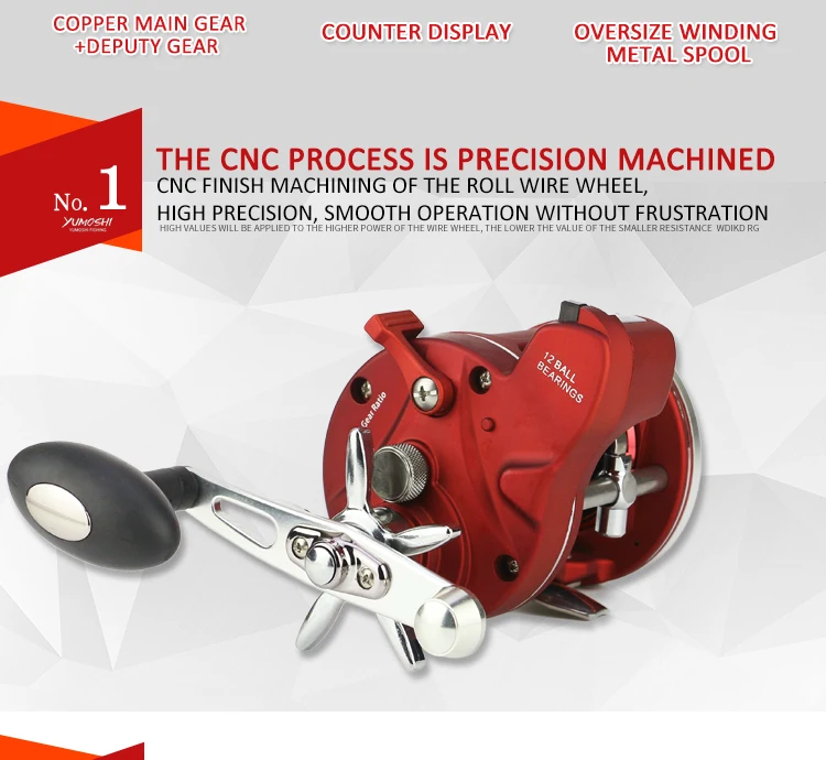 Fulljion Drum Fishing Reel With Electric Depth Counting Electric