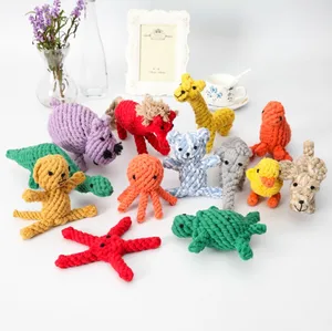 Image of Wholesale Cute Durable Chew Custom Handmade Cotton Rope Pet Dog Toothbrush Toy Pack Set