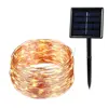 100leds outdoor copper wire string twinkle solar powered led fairy light string for camping lamp party christmas tree decor