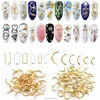 Nail Art Jewelry Star Line Round Square Triangle Mixed DIY 3D Nail Art Wheel Decoration