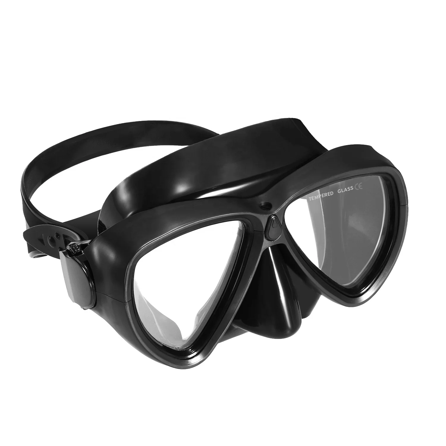 

Underwater Free Dive Goggles Sports Tempered Glass Black Silicone Diving Mask, Red/blue/black/yellow/white