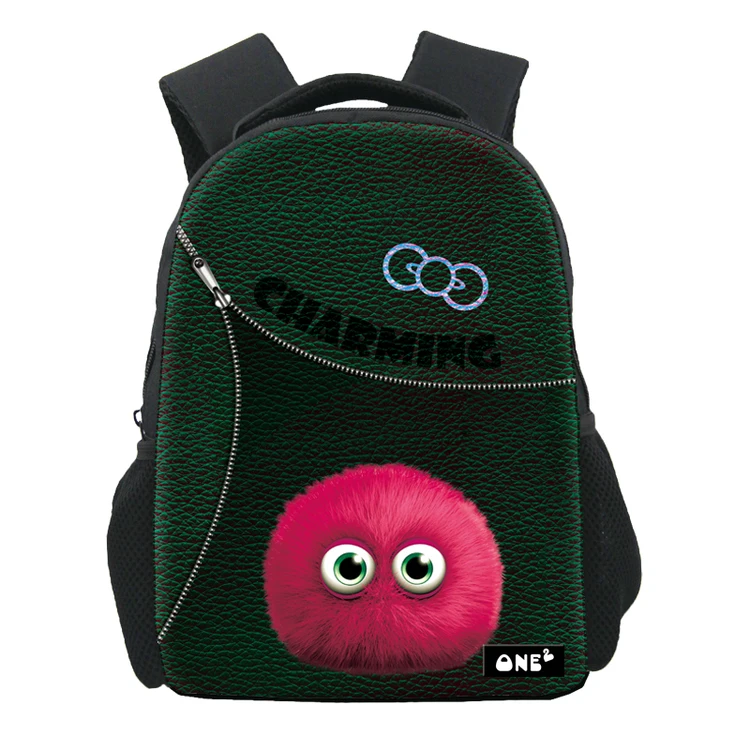 

2019 green monster school bag backpack for kids children boys girls backpack kindergarten kids animals, Customized