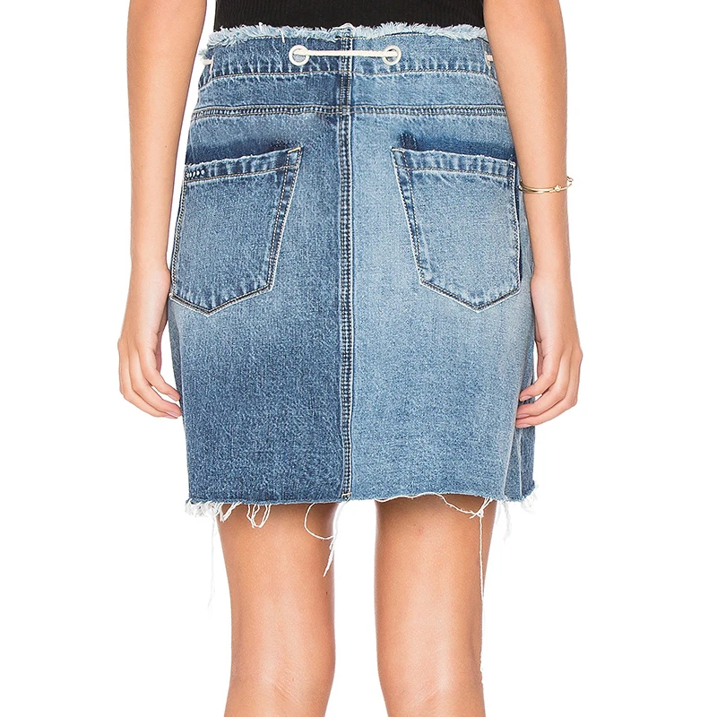 Oem Women Asymmetrical Hem Denim Skirts - Buy New Wave A Line Skirt ...