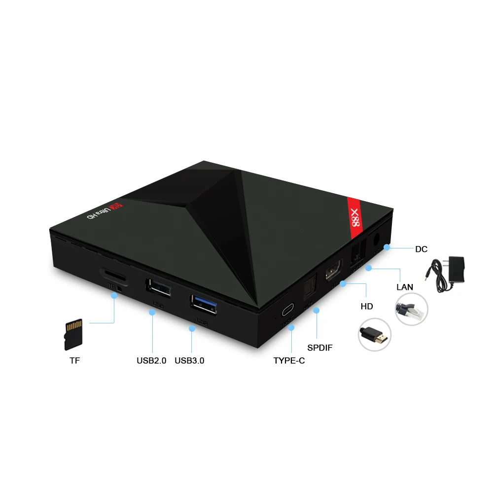 X88 android TV box 4gb 32gb RK3328 voice